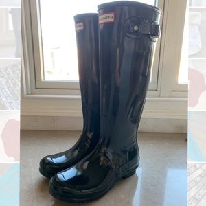 Women’s Original Black Gloss Hunter Rainboots
